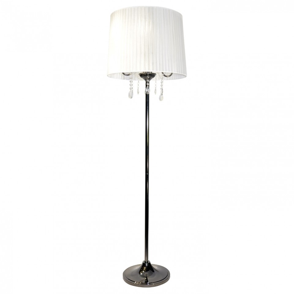 Crystal Floor Lamp White/Black Chrome 170cm