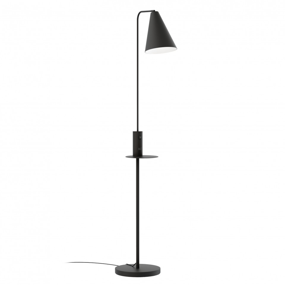 Vigo USB golvlampa matt svart 160cm