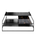 Architect coffee table large stainless steel/black 100 cm