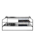 Architect coffee table large stainless steel/black 100 cm