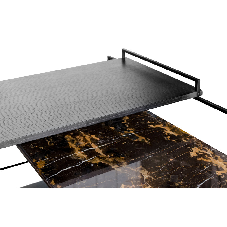 Architect coffee table large stainless steel/black 100 cm