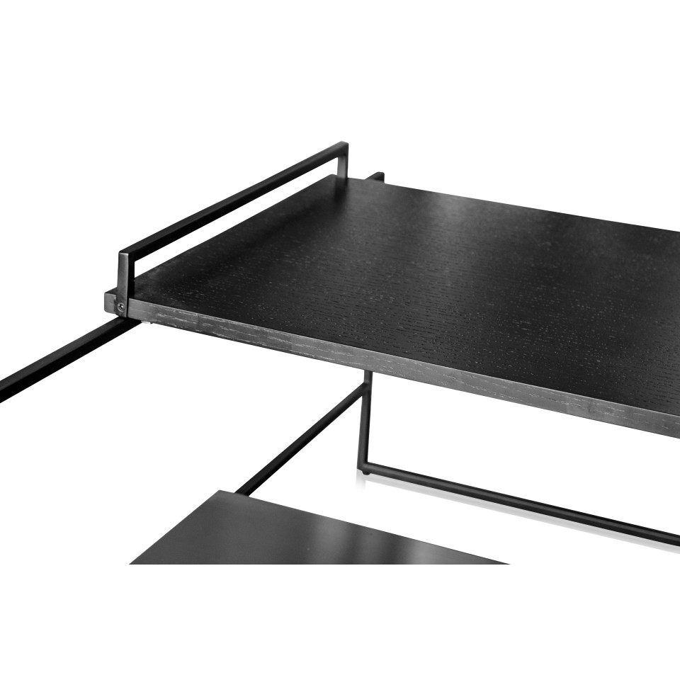 Architect coffee table large stainless steel/black 100 cm