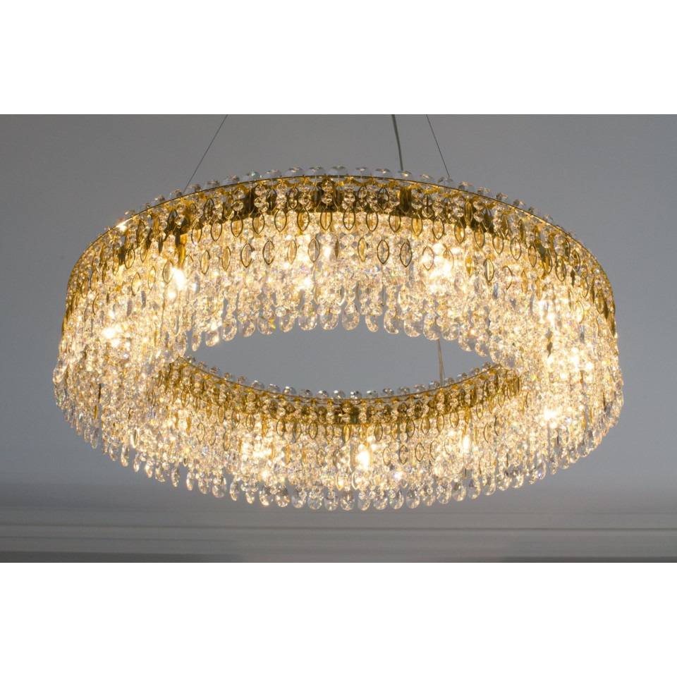 Allure 10-12 ljus bohemia kristallkrona guld/silver 70-100 cm