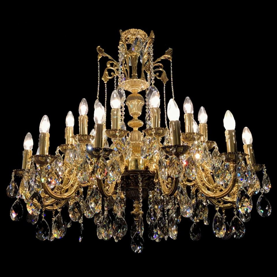 Avior 5-18 Light Bohemia Crystal Chandelier Gold/Silver 50-91cm