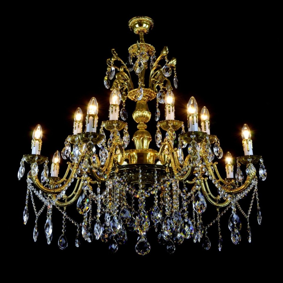 Avior 5-18 Light Bohemia Crystal Chandelier Gold/Silver 50-91cm