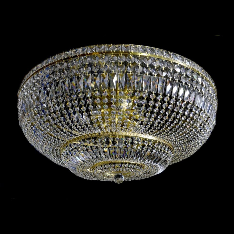 Lisbon 9-15 Light Bohemia Crystal Flush Mount Chandelier Gold/Silver 50-100cm