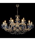 Ocean 5-24 ljus bohemia kristallkrona guld/silver 65-107cm