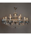 Ocean 5-24 ljus bohemia kristallkrona guld/silver 65-107cm