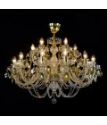 Ocean 5-24 ljus bohemia kristallkrona guld/silver 65-107cm