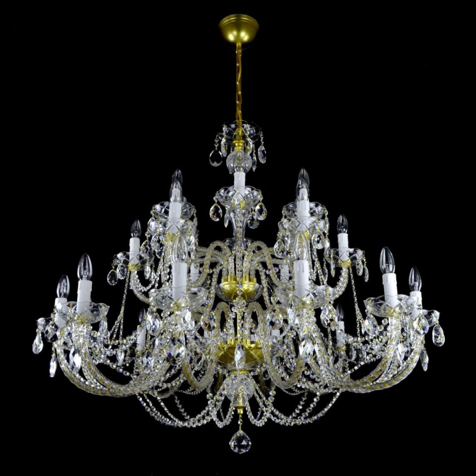 Ocean 5-24 ljus bohemia kristallkrona guld/silver 65-107cm