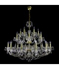 Ocean 5-24 ljus bohemia kristallkrona guld/silver 65-107cm