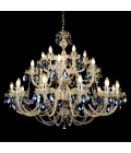 Ocean 5-24 ljus bohemia kristallkrona guld/silver 65-107cm