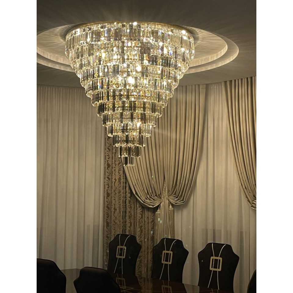 Porto XL 16-49 Light Bohemia Crystal Chandelier Gold/Silver 150-210cm