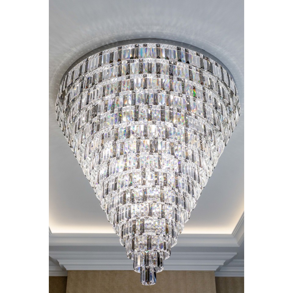 Porto XL 16-49 Light Bohemia Crystal Chandelier Gold/Silver 150-210cm