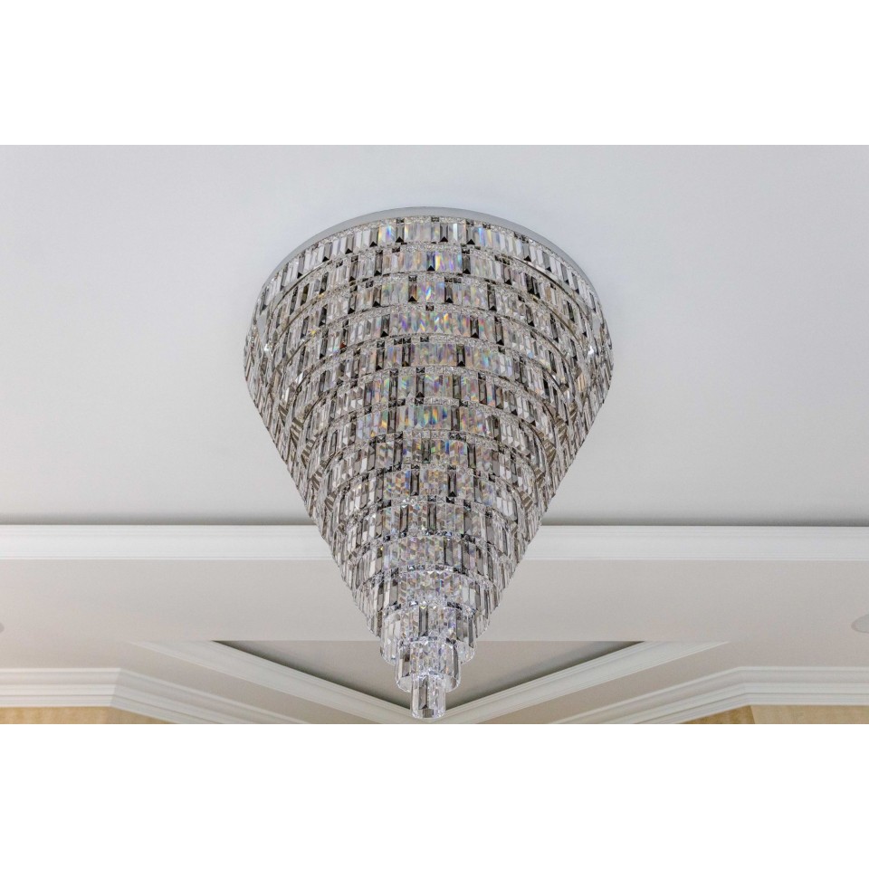 Porto XL 16-49 Light Bohemia Crystal Chandelier Gold/Silver 150-210cm