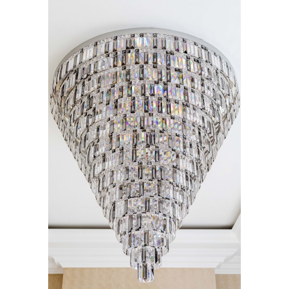 Porto XL 16-49 Light Bohemia Crystal Chandelier Gold/Silver 150-210cm