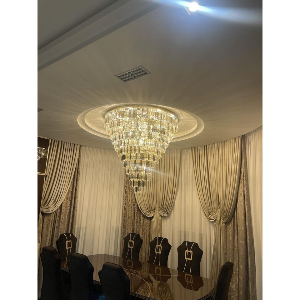 Porto XL 16-49 Light Bohemia Crystal Chandelier Gold/Silver 150-210cm