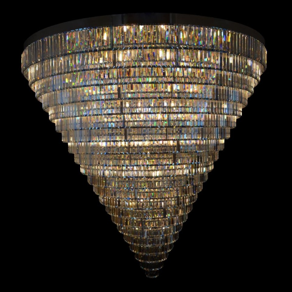 Porto XL 16-49 Light Bohemia Crystal Chandelier Gold/Silver 150-210cm