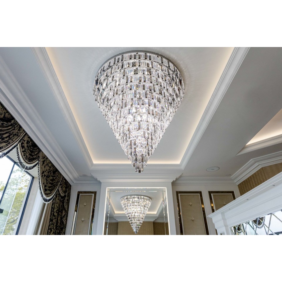 Porto XL 16-49 Light Bohemia Crystal Chandelier Gold/Silver 150-210cm