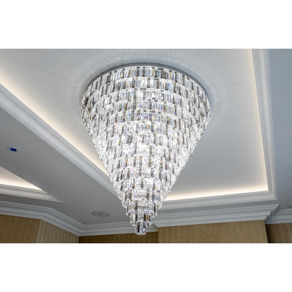 Porto XL 16-49 Light Bohemia Crystal Chandelier Gold/Silver 150-210cm