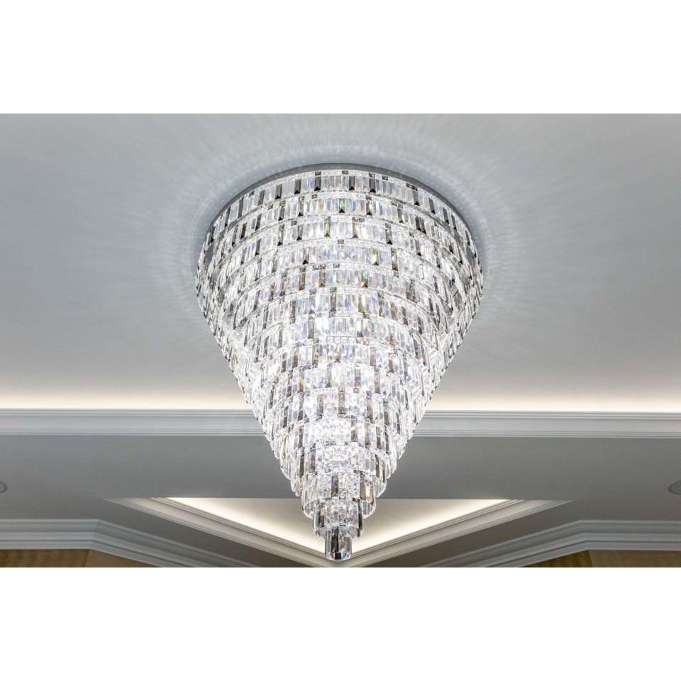 Porto XL 16-49 Light Bohemia Crystal Chandelier Gold/Silver 150-210cm