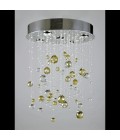 Rainfall 5 ljus bohemia kristallkrona guld/silver 40 cm