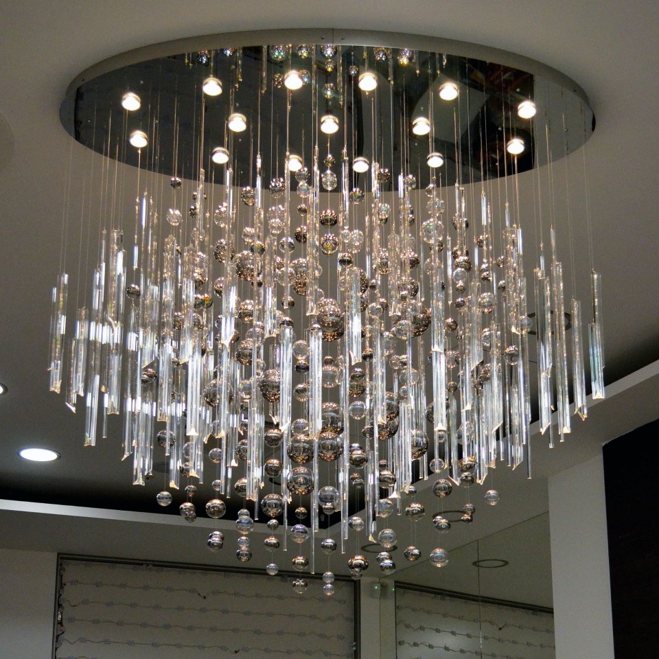 Rods & Bubbles 8-15 Light Bohemia Crystal Chandelier Gold/Silver 100-150cm