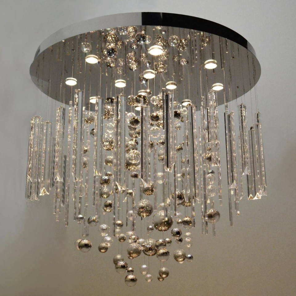 Rods & Bubbles 8-15 Light Bohemia Crystal Chandelier Gold/Silver 100-150cm