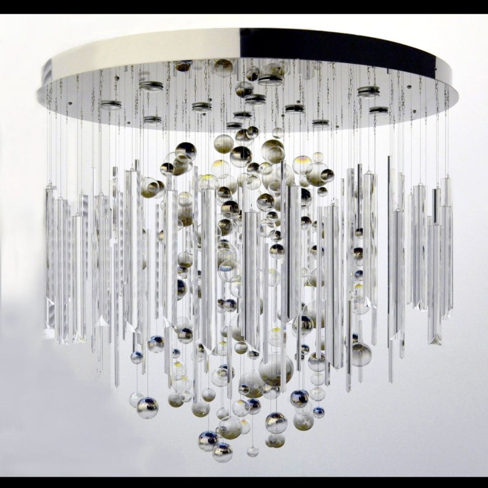 Rods & Bubbles 8-15 Light Bohemia Crystal Chandelier Gold/Silver 100-150cm