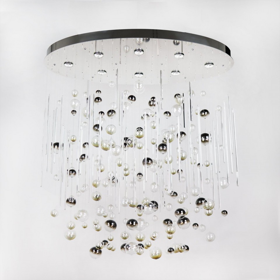 Rods & Bubbles 8-15 Light Bohemia Crystal Chandelier Gold/Silver 100-150cm