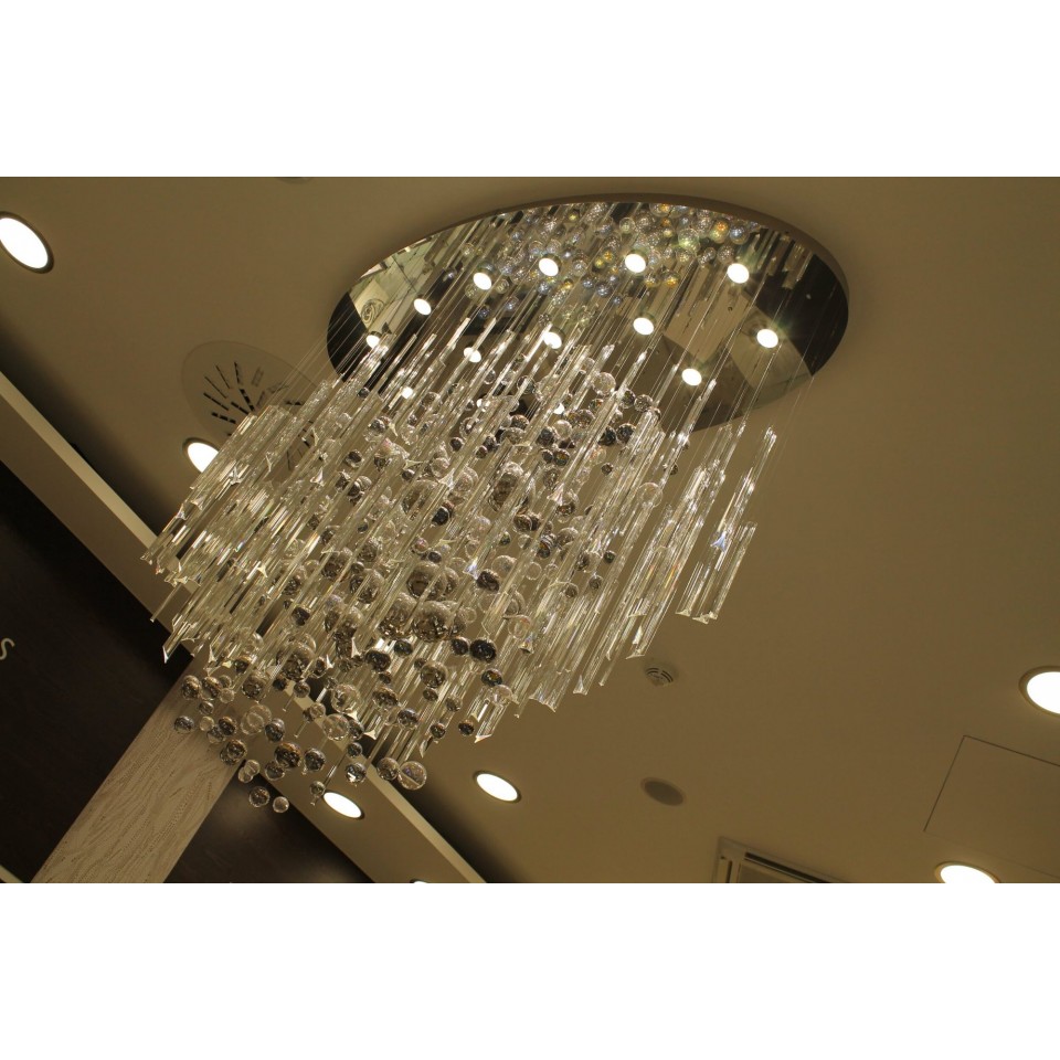 Rods & Bubbles 8-15 Light Bohemia Crystal Chandelier Gold/Silver 100-150cm