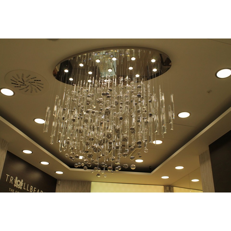 Rods & Bubbles 8-15 Light Bohemia Crystal Chandelier Gold/Silver 100-150cm