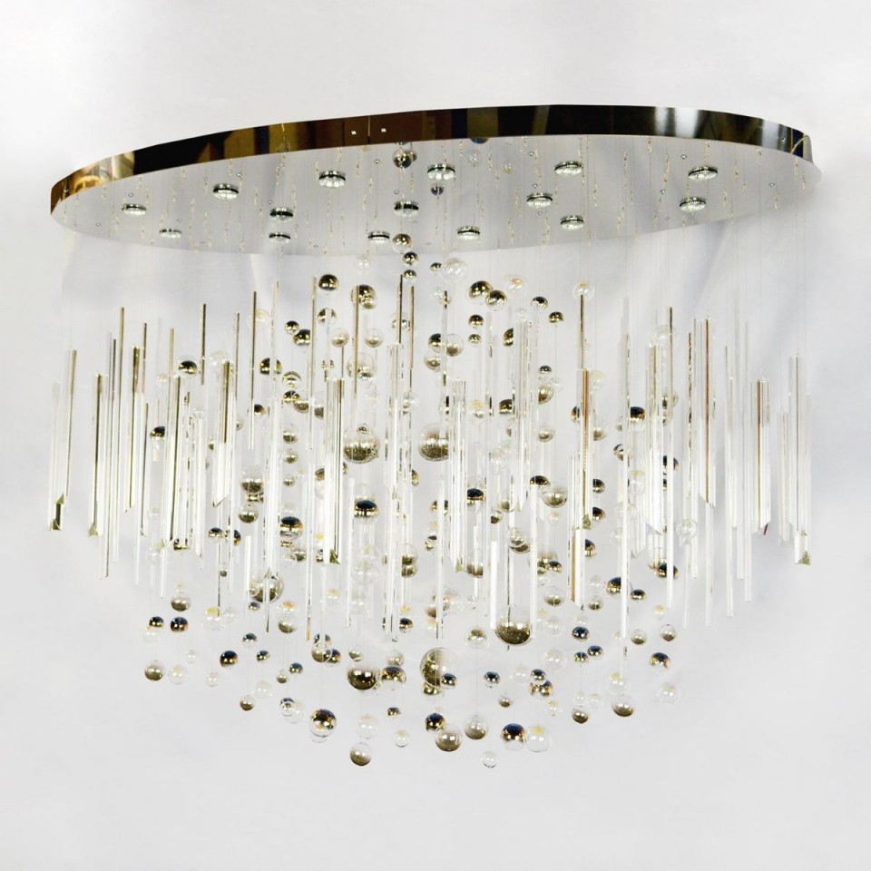 Rods & Bubbles 8-15 Light Bohemia Crystal Chandelier Gold/Silver 100-150cm