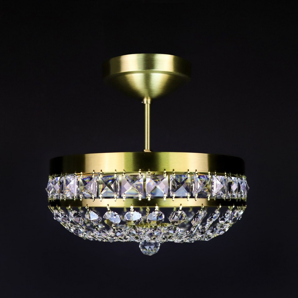 Stockholm 3-12 Light Bohemia Crystal Semi-Flush Mount Chandelier Gold/Silver 30-76cm