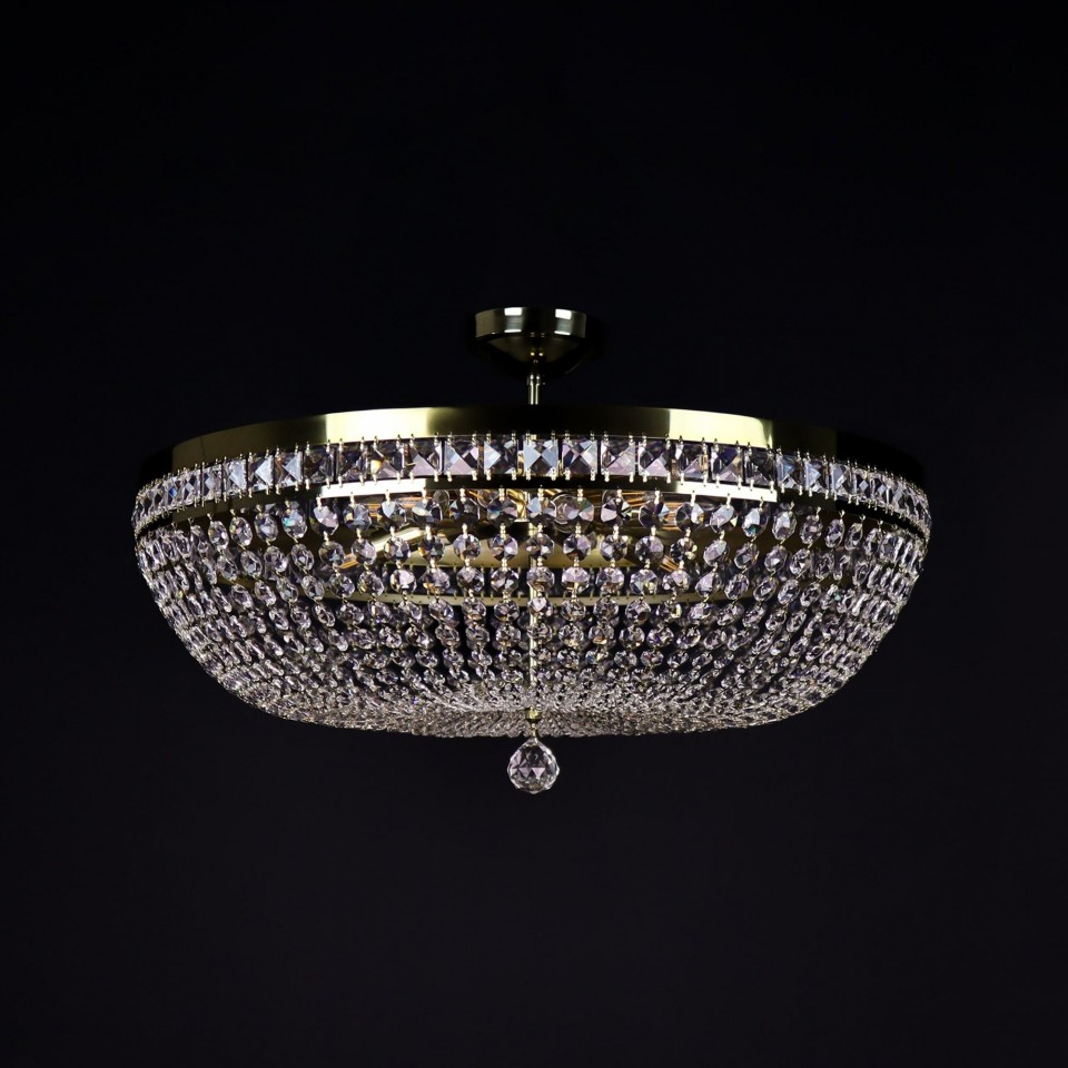 Stockholm 3-12 Light Bohemia Crystal Semi-Flush Mount Chandelier Gold/Silver 30-76cm