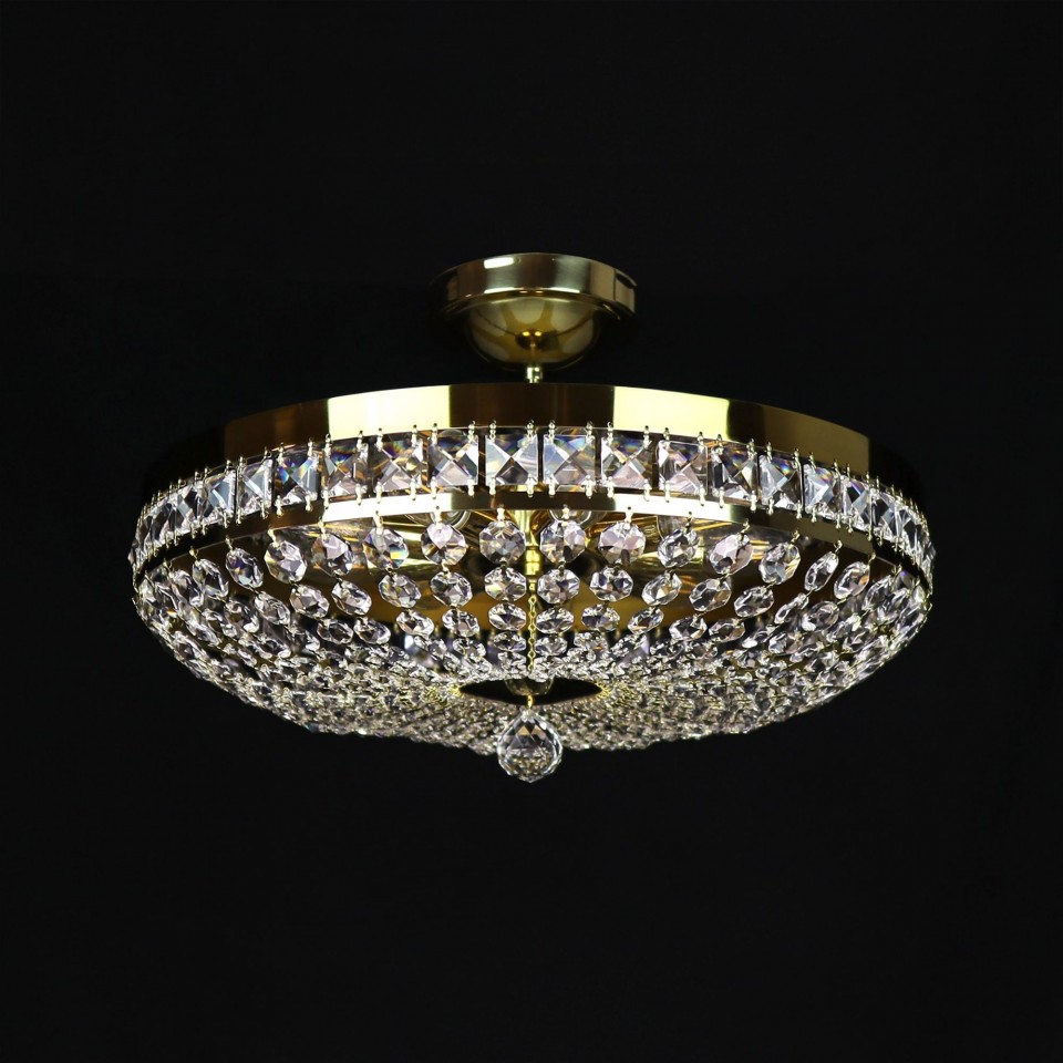 Stockholm 3-12 Light Bohemia Crystal Semi-Flush Mount Chandelier Gold/Silver 30-76cm