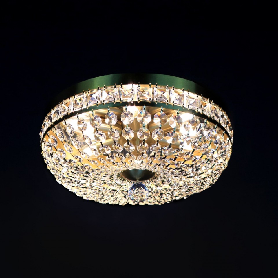 Stockholm 3-12 Light Bohemia Crystal Semi-Flush Mount Chandelier Gold/Silver 30-76cm