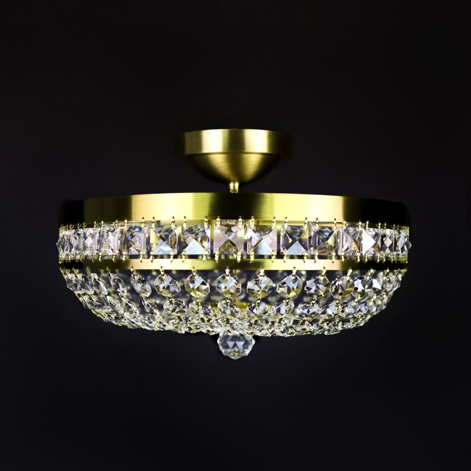 Stockholm 3-12 Light Bohemia Crystal Semi-Flush Mount Chandelier Gold/Silver 30-76cm