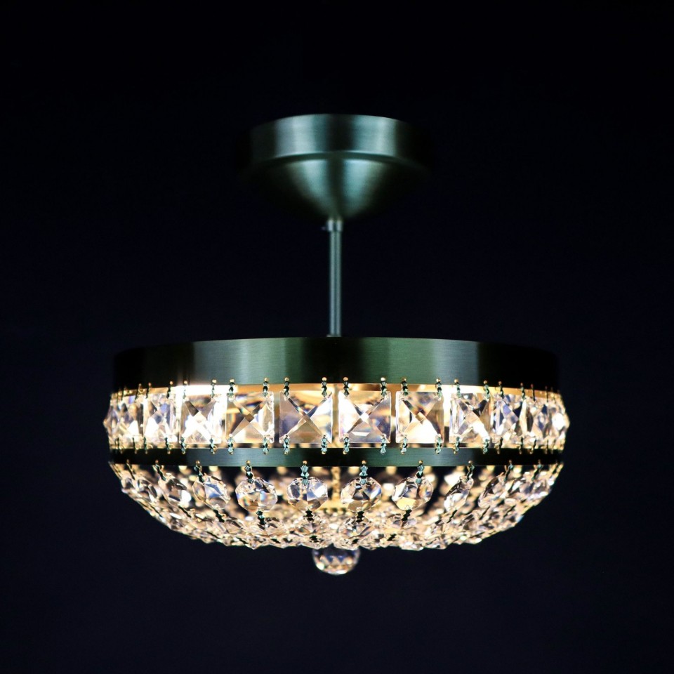 Stockholm 3-12 Light Bohemia Crystal Semi-Flush Mount Chandelier Gold/Silver 30-76cm