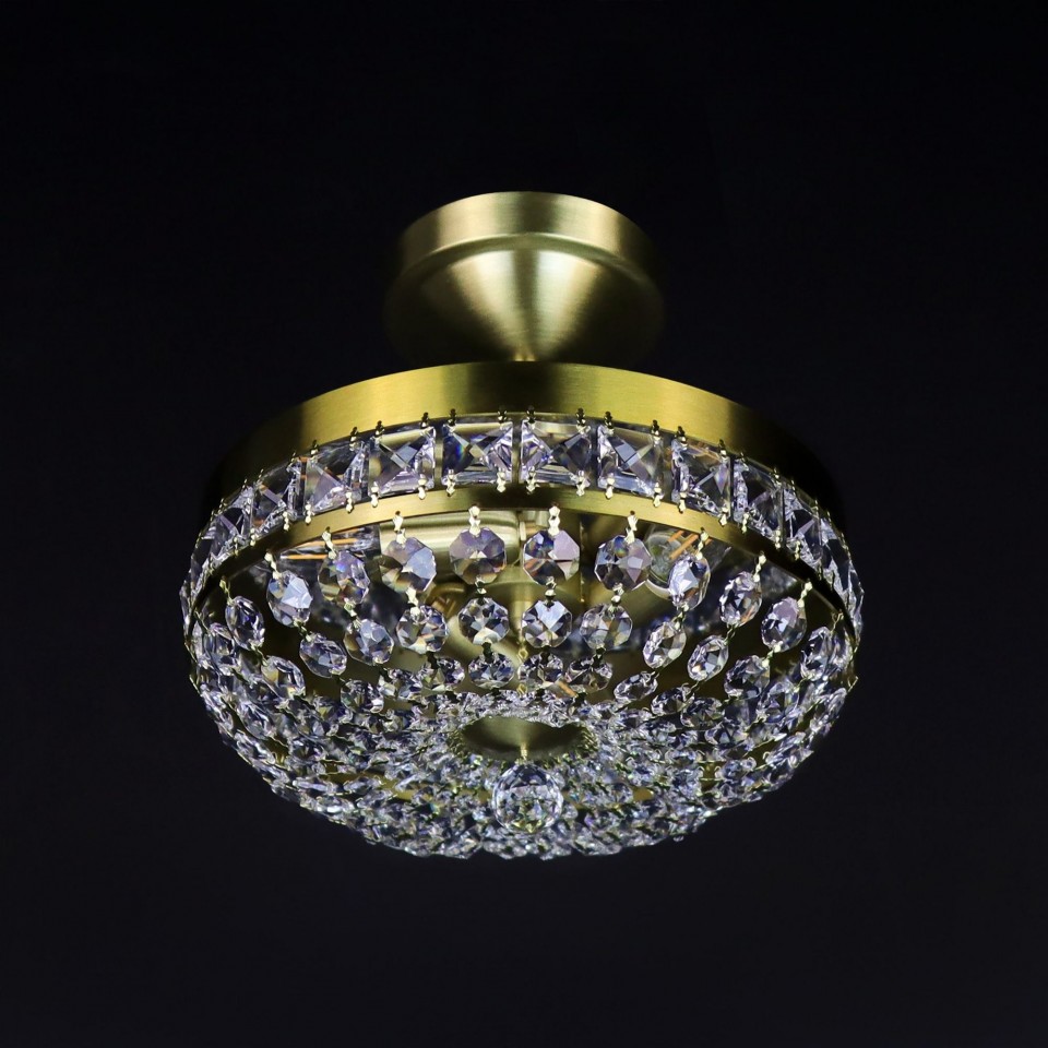 Stockholm 3-12 Light Bohemia Crystal Semi-Flush Mount Chandelier Gold/Silver 30-76cm