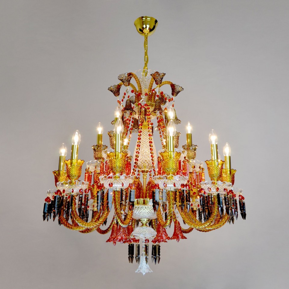 Vesper 12-24 ljus bohemia kristallkrona guld/silver 81-120cm