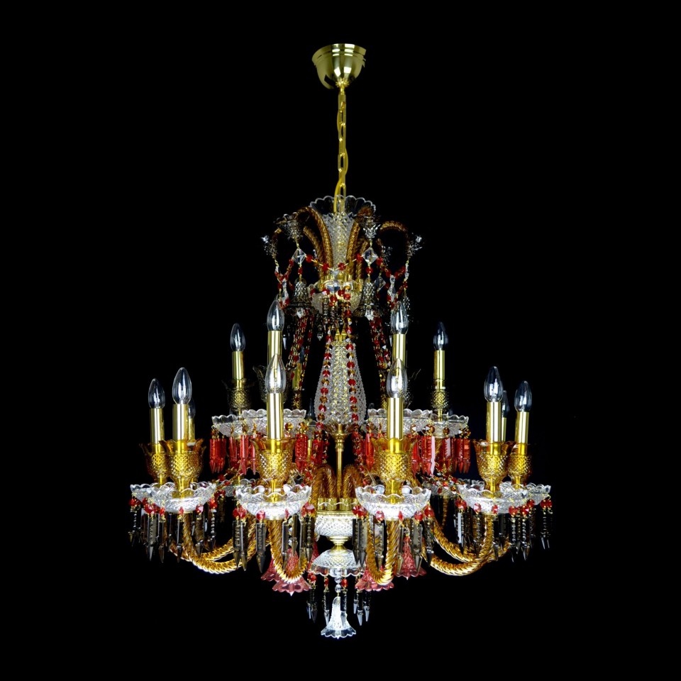 Vesper 12-24 ljus bohemia kristallkrona guld/silver 81-120cm