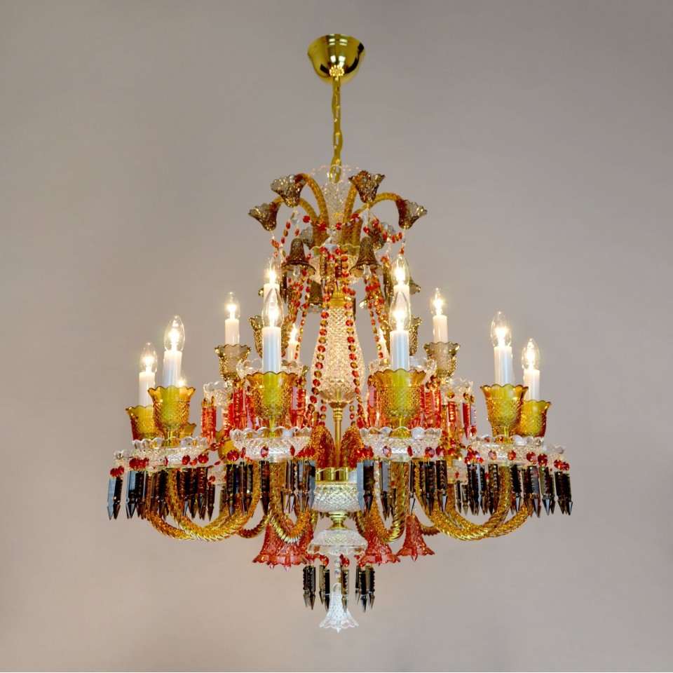 Vesper 12-24 ljus bohemia kristallkrona guld/silver 81-120cm