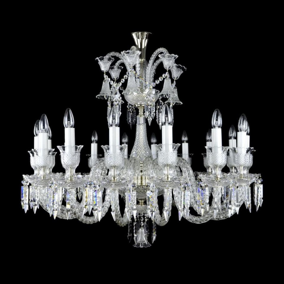 Vesper 12-24 ljus bohemia kristallkrona guld/silver 81-120cm