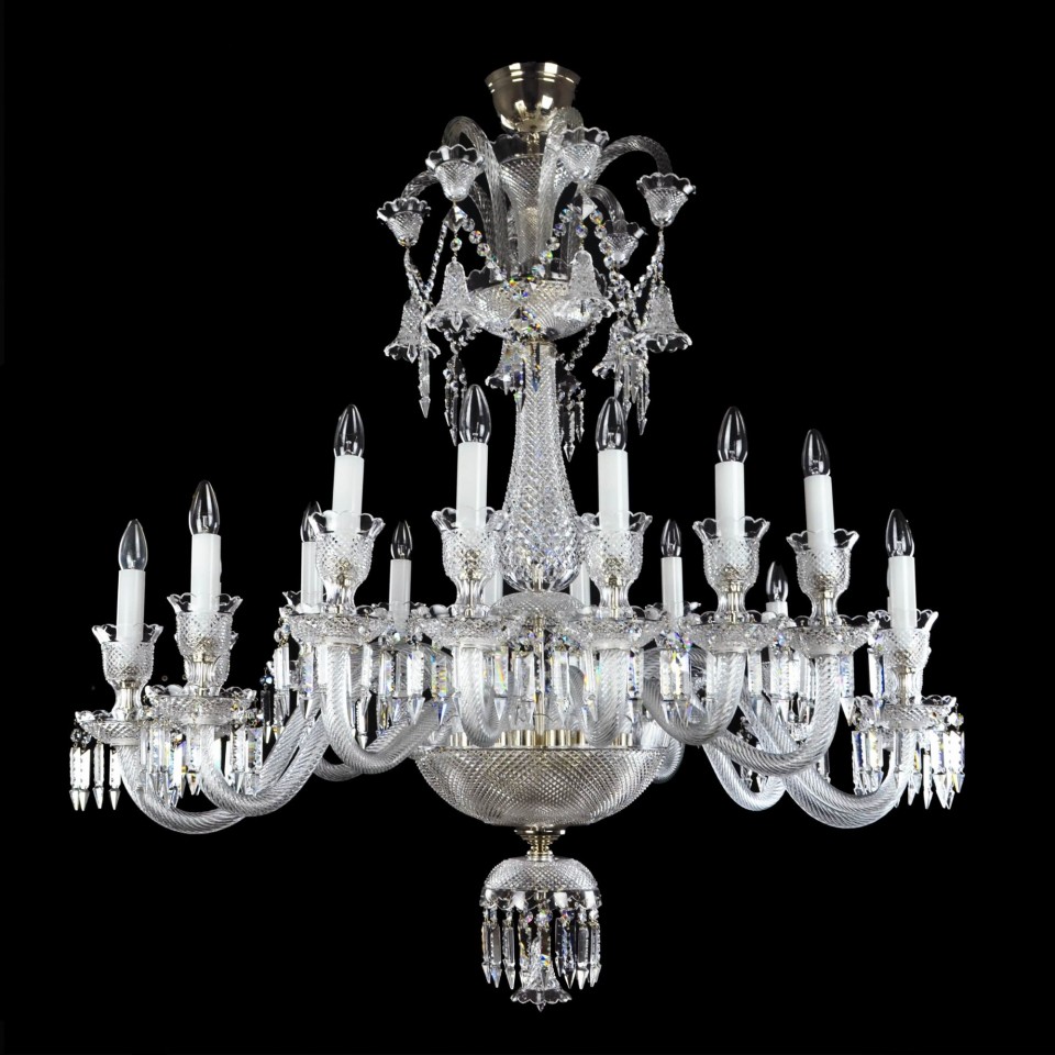 Vesper 12-24 ljus bohemia kristallkrona guld/silver 81-120cm