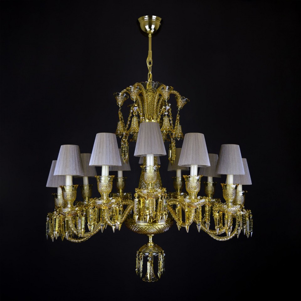 Vesper 12-24 ljus bohemia kristallkrona guld/silver 81-120cm