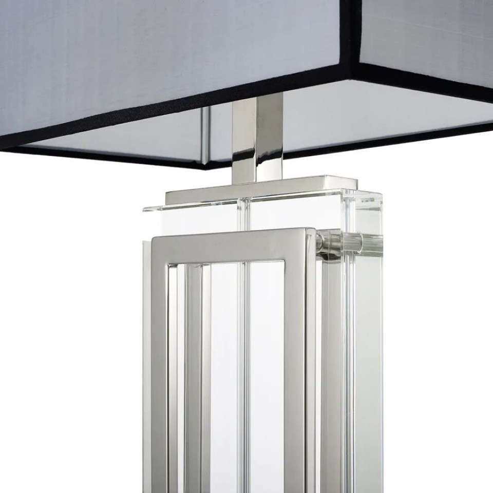 Arlington bordslampa nickel/glas/grå 67,5cm