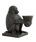 Art Deco Monkey bordslampa svart patina 60cm