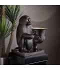 Art Deco Monkey bordslampa svart patina 60cm