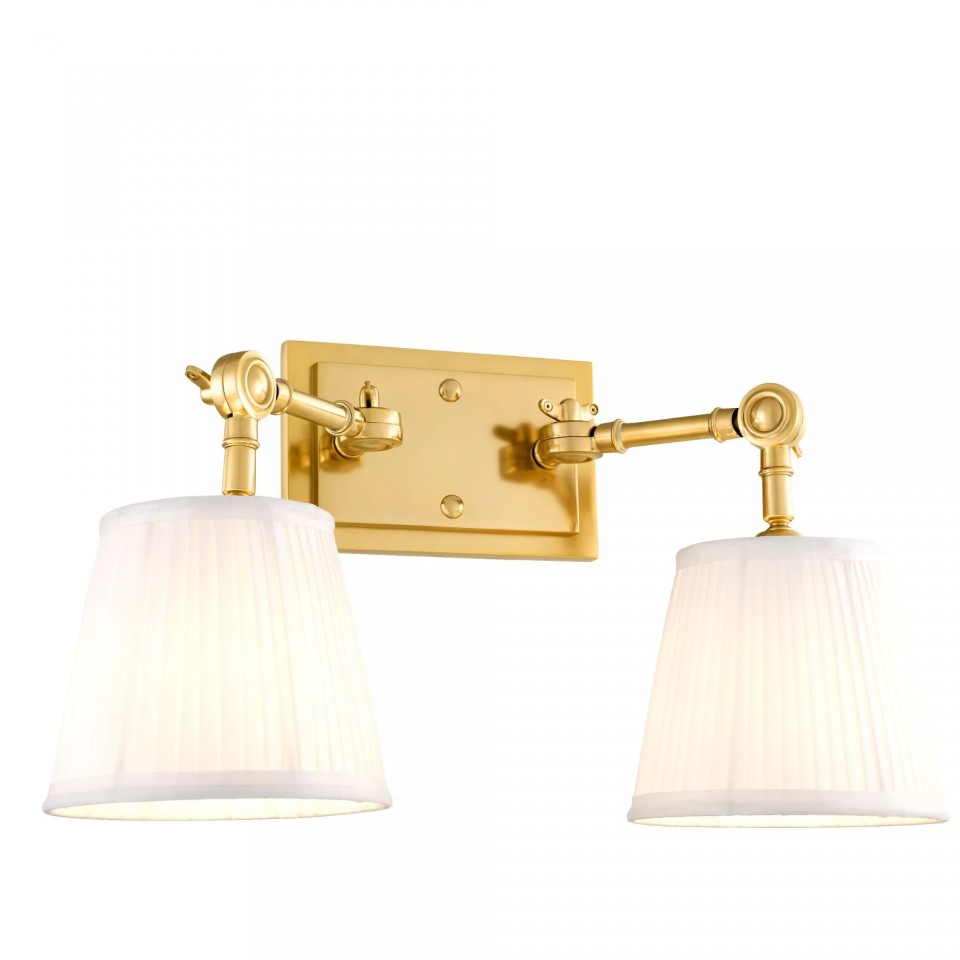 Wentworth Double Wall Lamp Gold/White 25cm